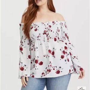 Torrid Floral Off-Shoulder Blouse 1X